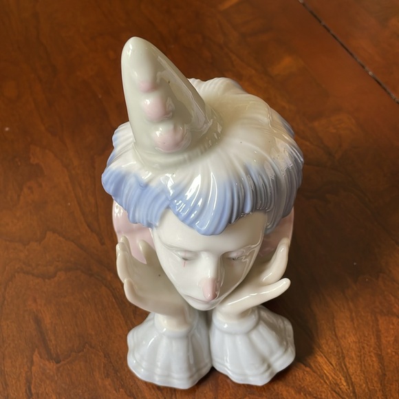 VTG Meico Porcelain Dreaming Pierrot Clown Bust Figurine Harlequin - Picture 9 of 10